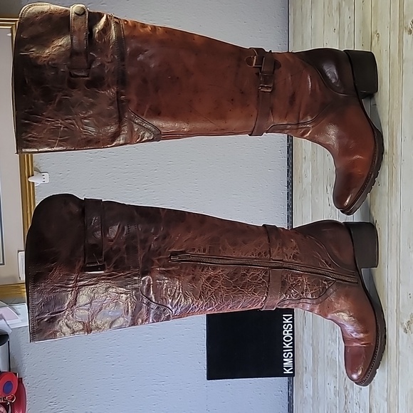 Freebird Steven Quebec‎ Leather Equestrian OTK Tall Boots Size 9 Cognac Sweet! - Picture 3 of 12